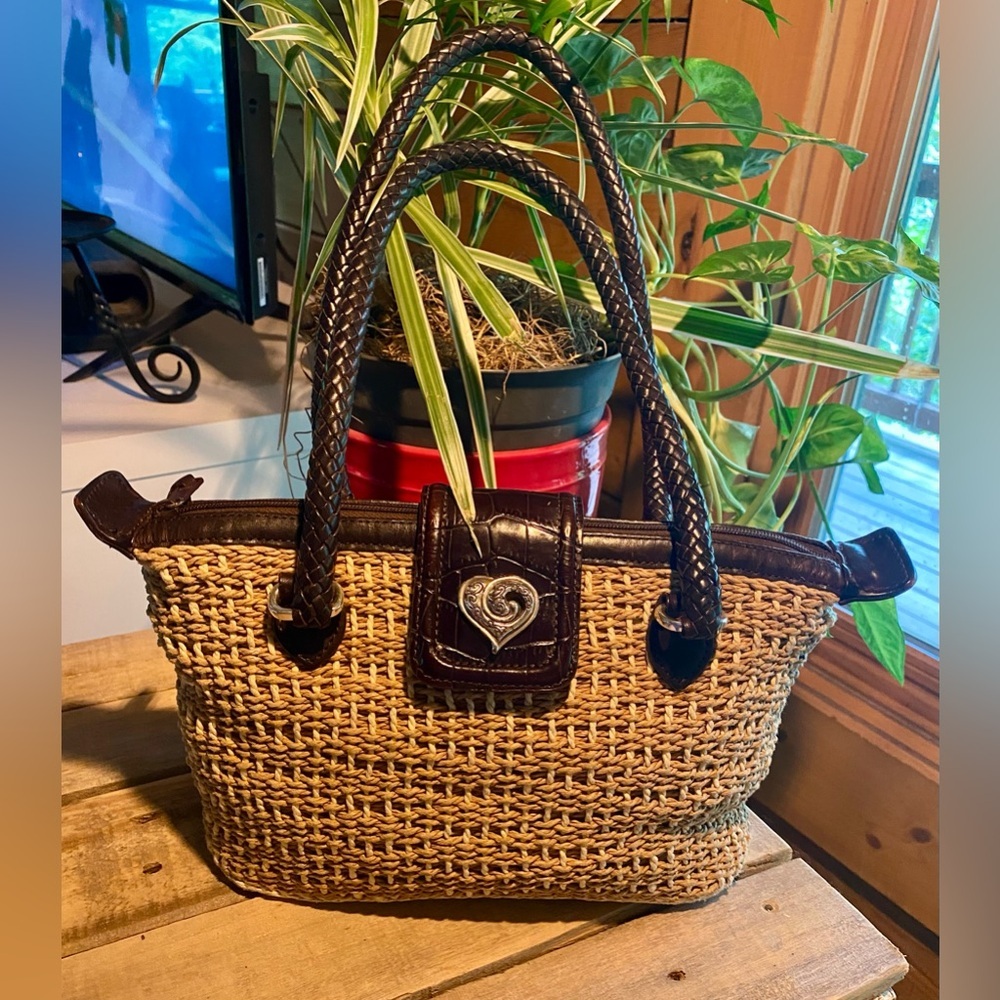 🔥Brighton woven rattan handbag with leather trim - Vintage🔥
